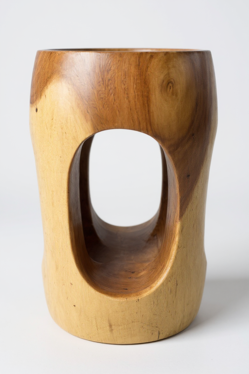 SUARO – Rundhocker aus massivem Suar-Holz FaHome