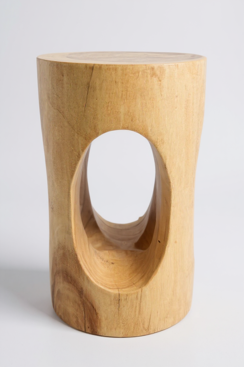 SAMARO – Rundhocker aus massivem Saman-Holz FaHome