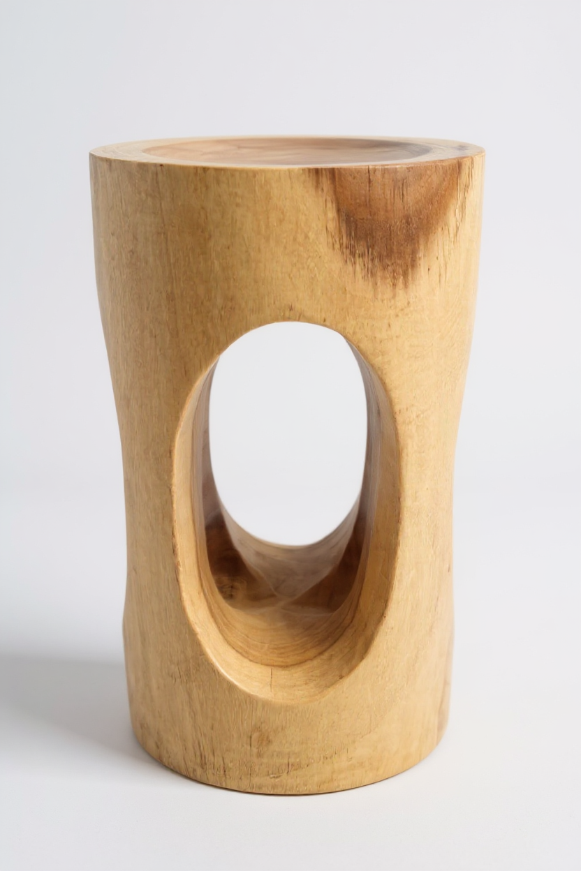 SAMARO – Rundhocker aus massivem Saman-Holz FaHome