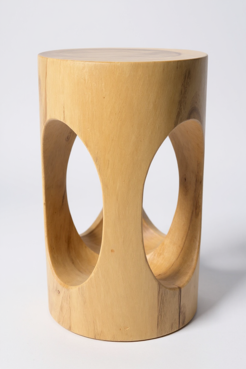SAMARO – Rundhocker aus massivem Saman-Holz FaHome