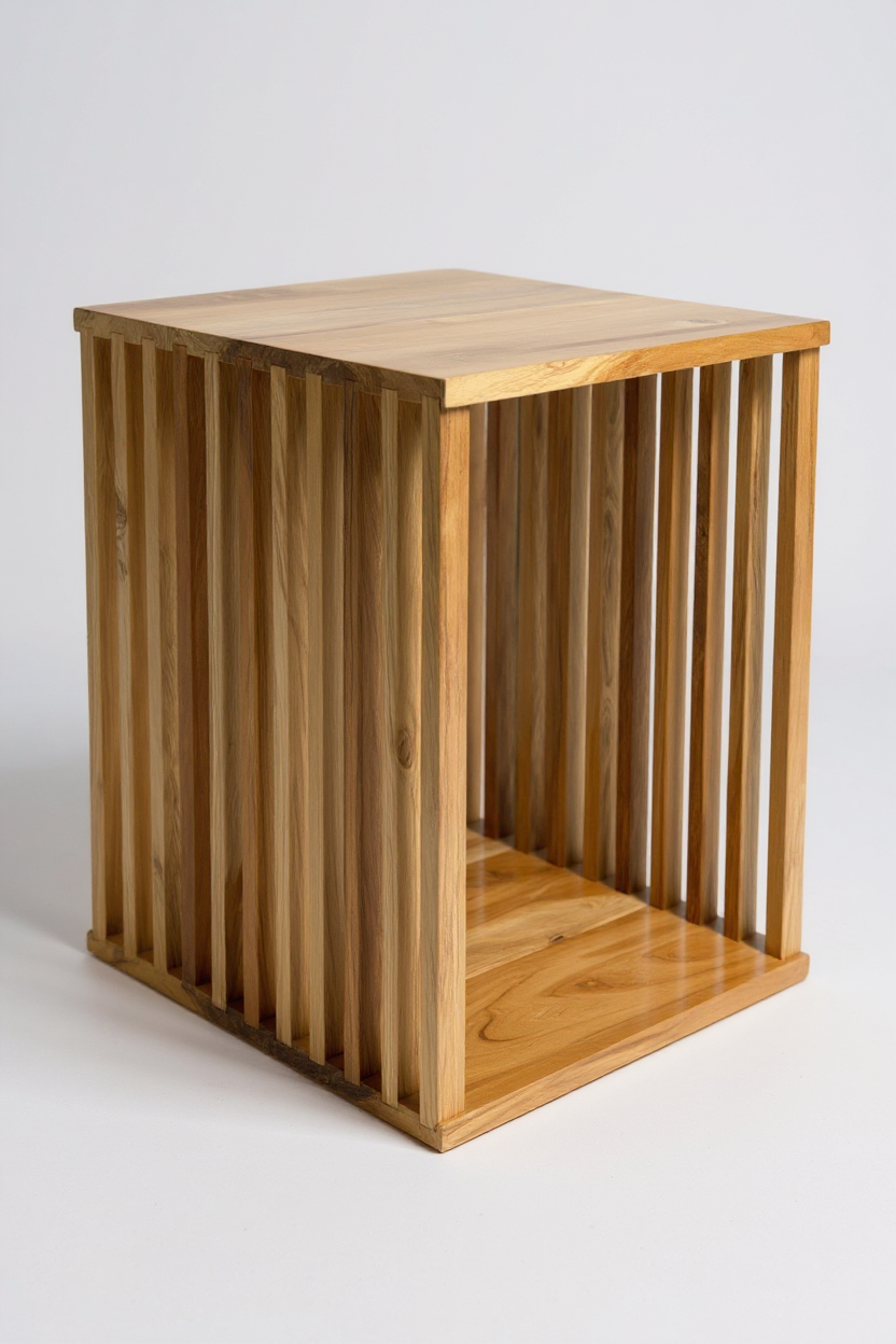 TEAK HANDCRAFT – Handgefertigter Beistelltisch aus massivem Teakholz FaHome