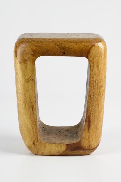 Holzhocker - Beistelltisch Couchtisch - Handgefertigter Hocker aus massivem Suarholz- 50x30x40 cm FaHome