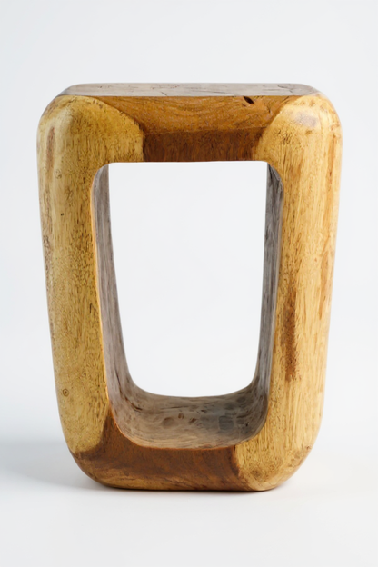 Holzhocker - Beistelltisch Couchtisch - Handgefertigter Hocker aus massivem Suarholz- 50x30x40 cm FaHome