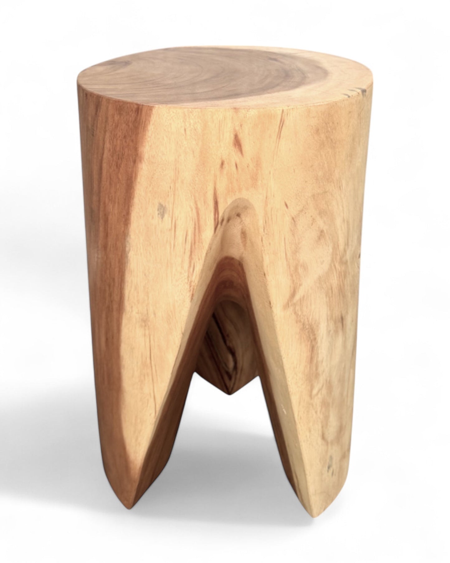 Holzhocker - Beistelltisch Blumenhocker Ablagetisch - Unikat Handgefertigt - Rund stehend aus massivem Suarholz - 45x30x30 cm kaufen | LinkeHomeStore