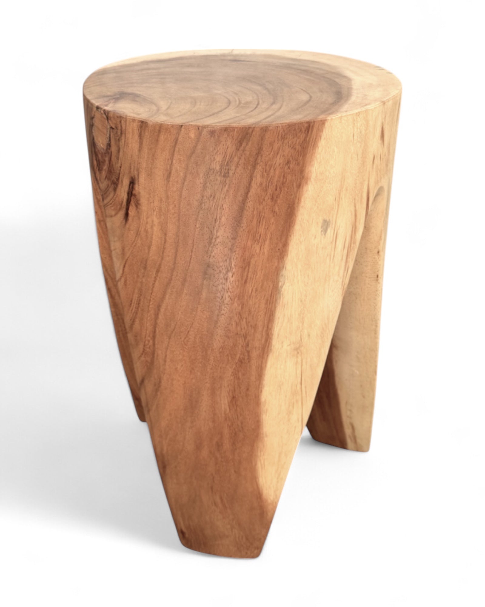 Holzhocker - Beistelltisch Blumenhocker Ablagetisch - Unikat Handgefertigt - Rund stehend aus massivem Suarholz - 45x30x30 cm kaufen | LinkeHomeStore