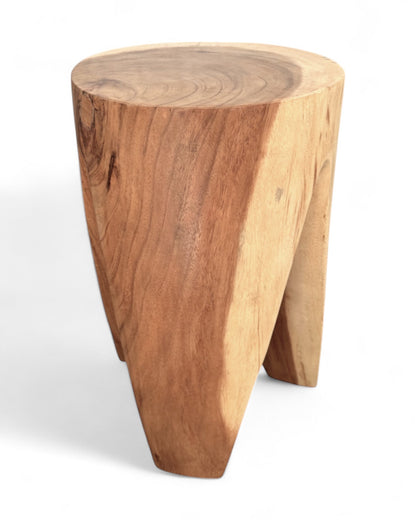 Holzhocker - Beistelltisch Blumenhocker Ablagetisch - Unikat Handgefertigt - Rund stehend aus massivem Suarholz - 45x30x30 cm kaufen | LinkeHomeStore