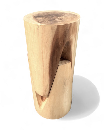 Holzhocker - Beistelltisch Blumenhocker Ablagetisch - Unikat Handgefertigt - Rund stehend aus massivem Suarholz - 45x30x30 cm kaufen | LinkeHomeStore