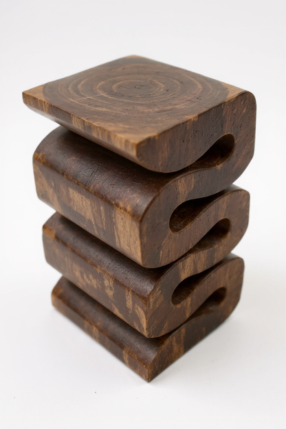 Saman Curve – Handgefertigter Samanholz Hocker & Beistelltisch
