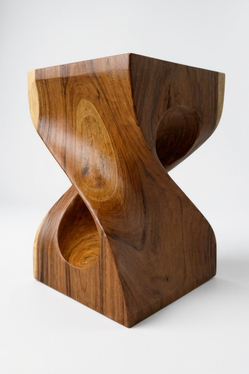 SAMAN HOCKER – Handgefertigter Hocker aus massivem Samanholz FaHome