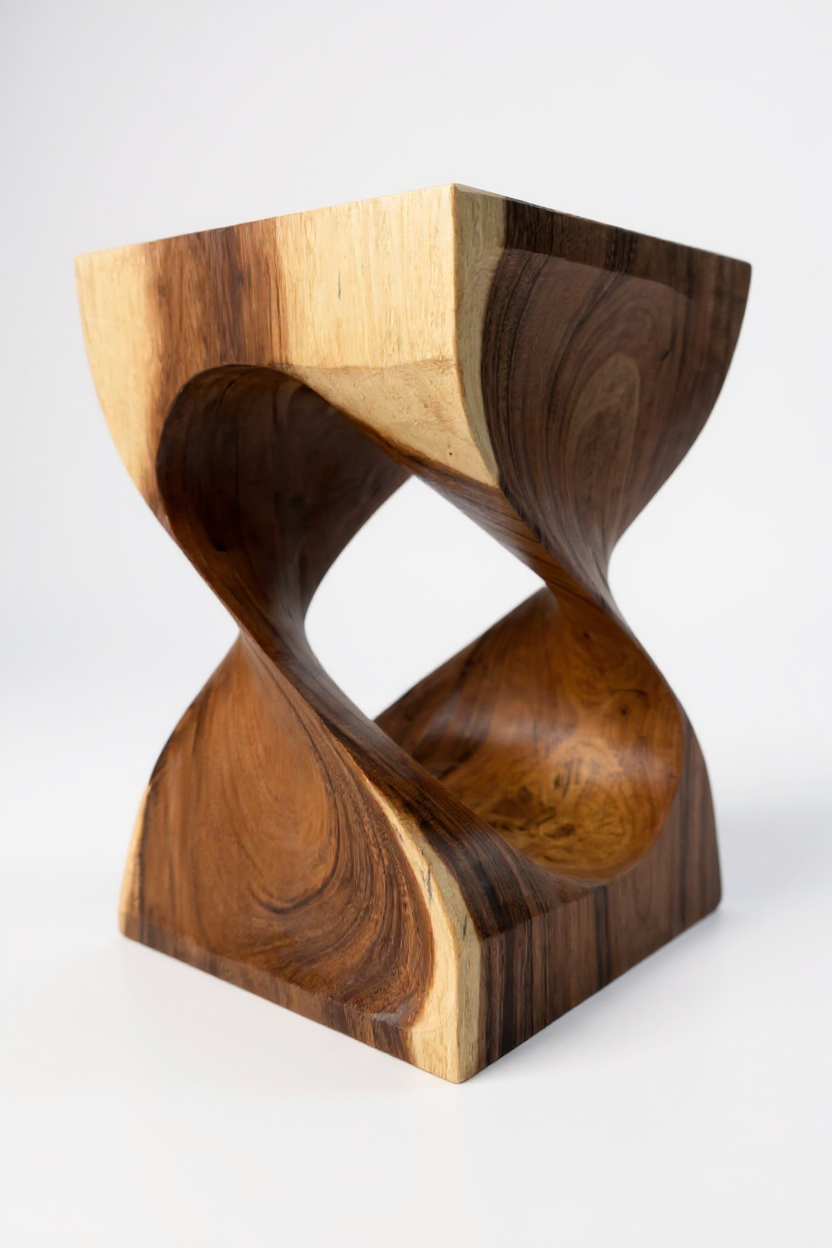 SAMAN HOCKER – Handgefertigter Hocker aus massivem Samanholz FaHome