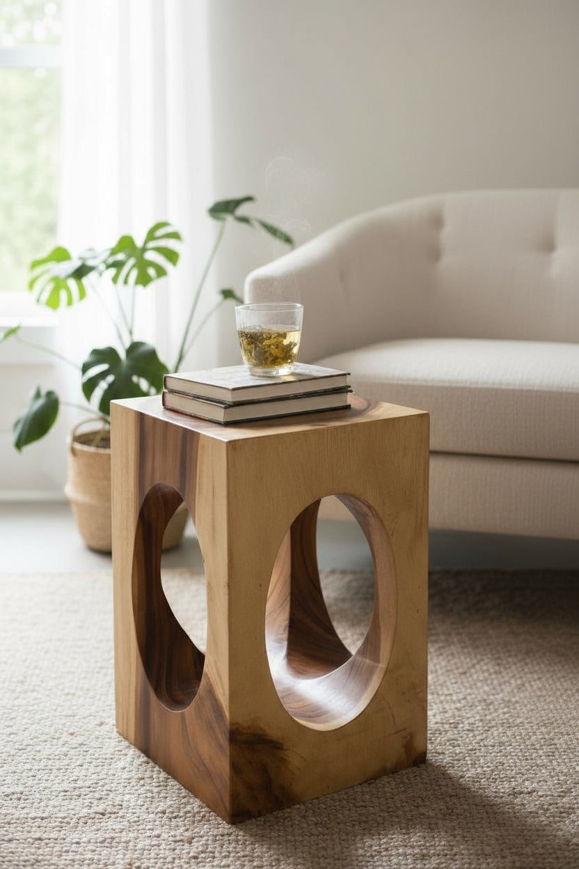 SUARO BLOCK – Quaderhocker aus massivem Suar-Holz FaHome