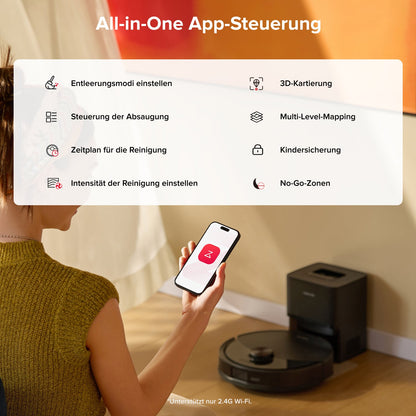 Roborock Q10 S5+ Set Saug- und Wischroboter mit Auto-Entleerungsstation mit zwei zusätzlichen Staubbeuteln