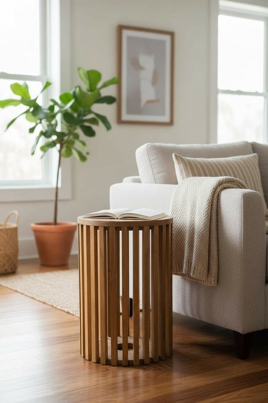 TEAK CIRCLE – Handgefertigter Beistelltisch aus massivem Teakholz FaHome