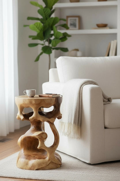 Saman Bonsai – Handgefertigter Samanholz Hocker & Ablagetisch