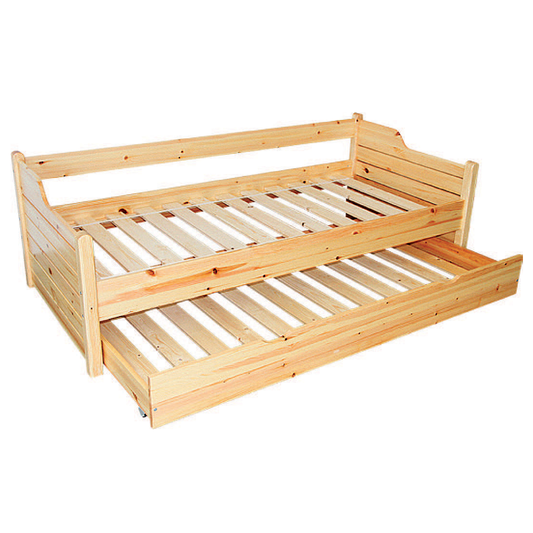 Gästebett Einzelbett aus 1 mach 2 | Naturholz | 100% Bio-Kiefer Massivholz Kiefer Massivholz