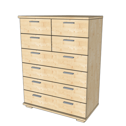 Nobis Schubladenkommode Sideboard | 8-Schubladen | 107cm hoch | 100% Bio Kiefer Massivholz Kiefer Massivholz