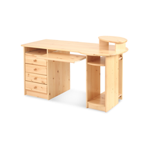 Lade das Bild in den Galerie-Viewer, Vanessa Schreibtisch/Bürotisch | 4-Schubladen | Tastaturauszug | 100% Bio Kiefer Massivholz
