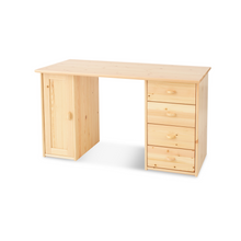 Lade das Bild in den Galerie-Viewer, Vanessa Schreibtisch/Bürotisch | 1-Türig | 4-Schubladen | 100% Bio Kiefer Massivholz
