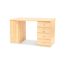 Lade das Bild in den Galerie-Viewer, Claudia Schreibtisch/Bürotisch 1-Türig | 4-Schubladen | 100% Bio Kiefer Massivholz

