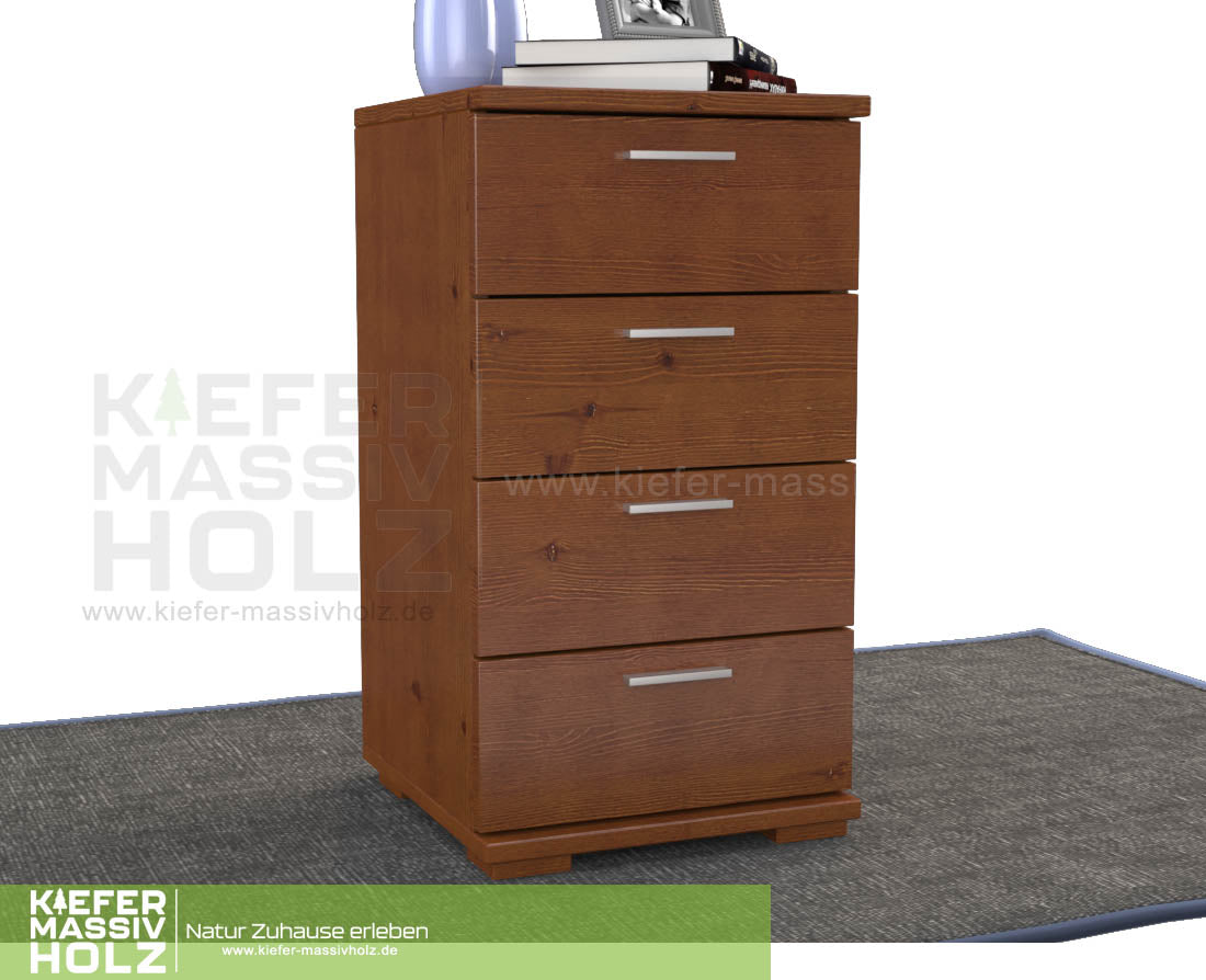 Nobis Schubladenkommode Sideboard | 4-Schubladen | 74cm hoch | 100% Bio Kiefer Massivholz Kiefer Massivholz