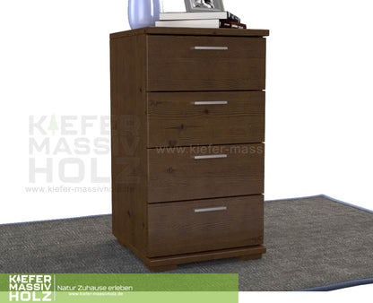Nobis Schubladenkommode Sideboard | 4-Schubladen | 74cm hoch | 100% Bio Kiefer Massivholz Kiefer Massivholz