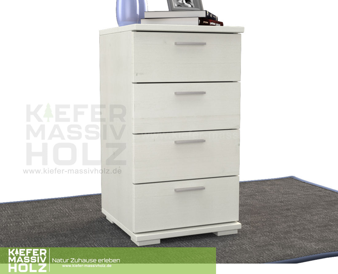 Nobis Schubladenkommode Sideboard | 4-Schubladen | 74cm hoch | 100% Bio Kiefer Massivholz Kiefer Massivholz