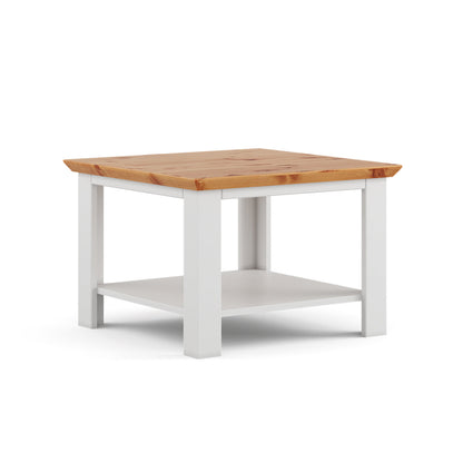 Milano Elite Massivholz Kiefer Couchtisch | Farbe Weiß/Kiefer Kiefer Massivholz