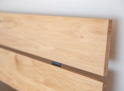 Turin Massivholz Eichenbett 140-180cm mit Holzbeinen und doppelter Rückenlehne Kiefer Massivholz