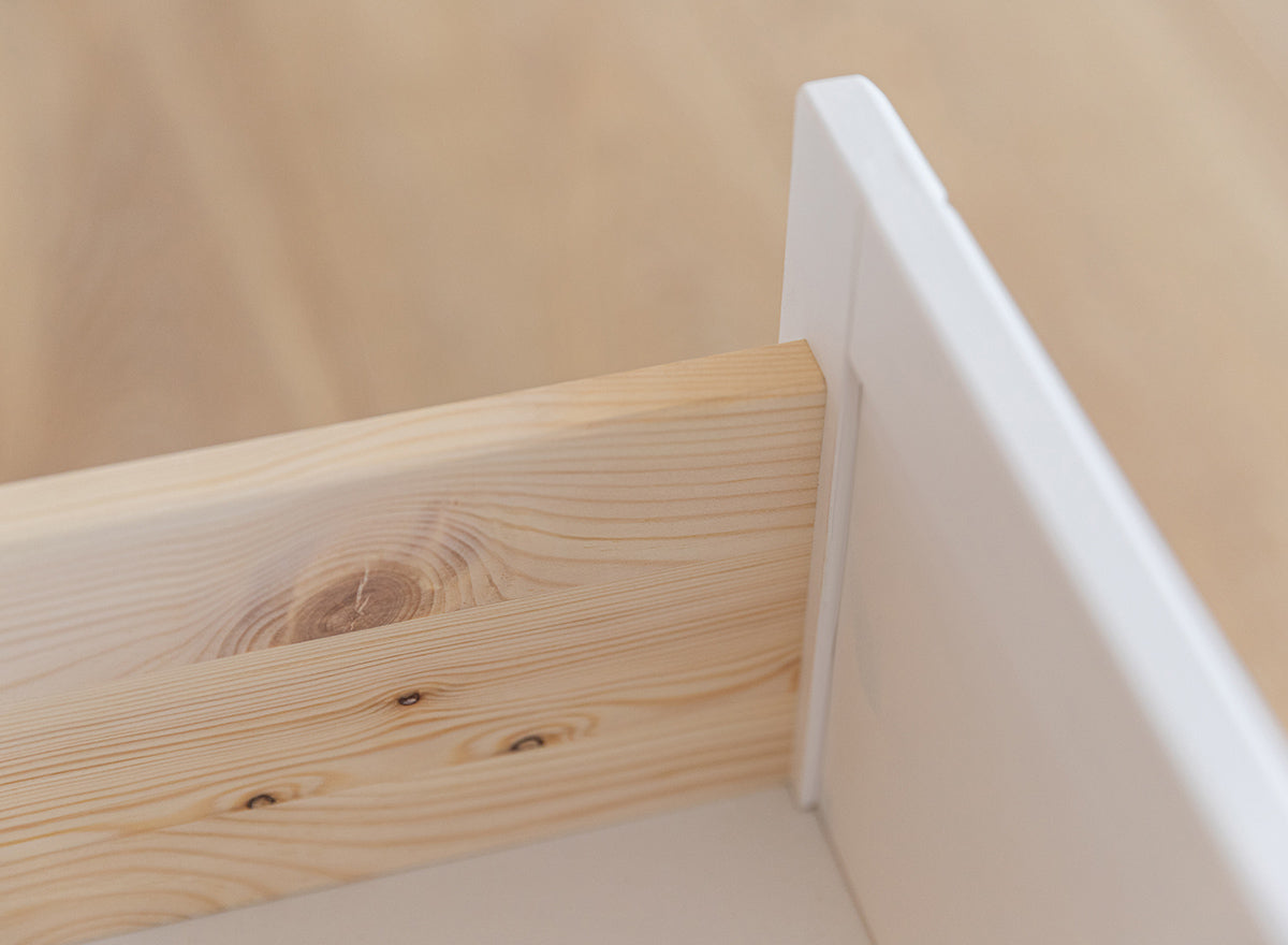Milano Elite Massivholz Kiefer Lowboard Kommode 2.2 | Farbe Weiß/Kiefer Kiefer Massivholz