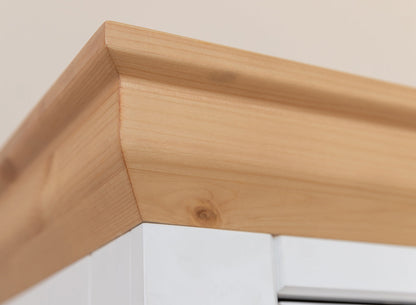 Milano Elite Massivholz Kiefer Lowboard Kommode 2.2 | Farbe Weiß/Kiefer Kiefer Massivholz