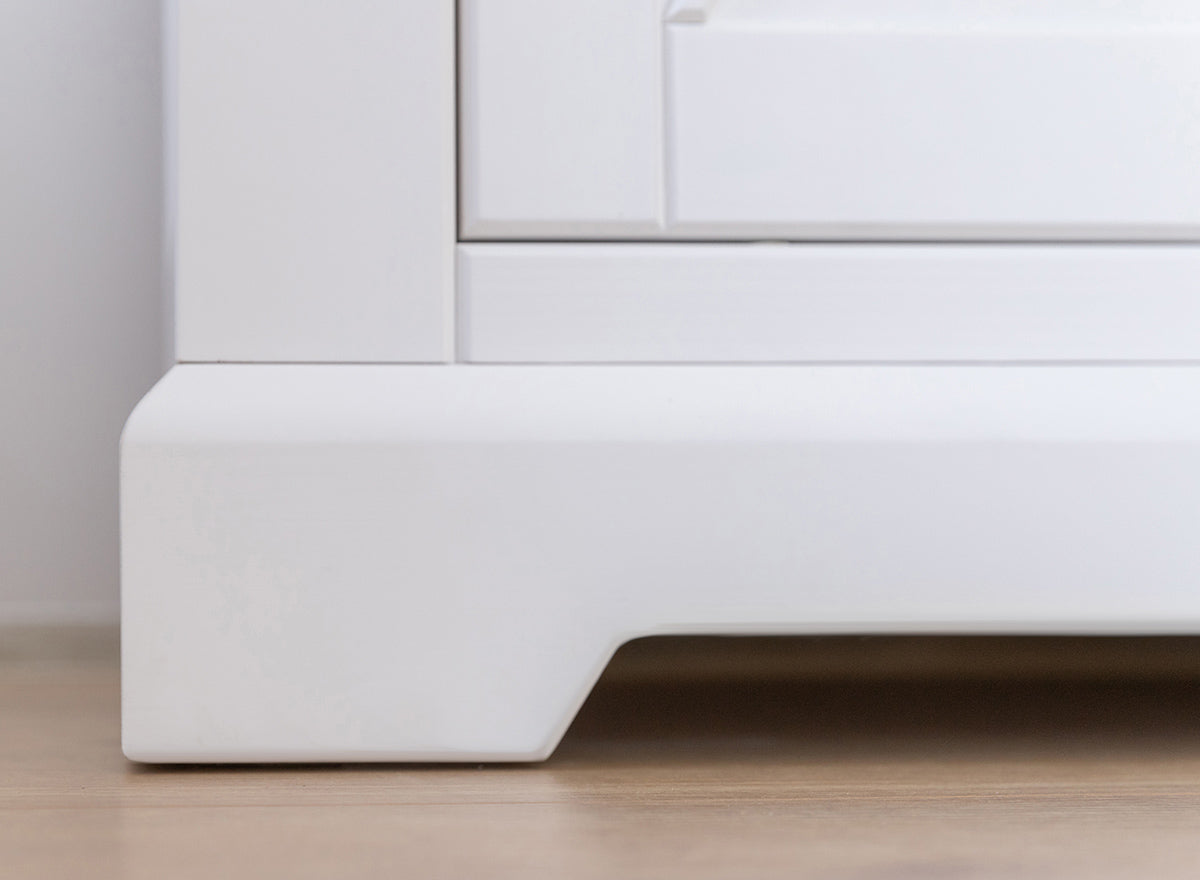Milano Elite Massivholz Kiefer Vitrine 2D | Farbe Weiß/Kiefer Kiefer Massivholz