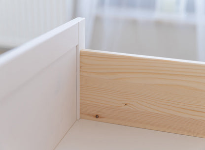 Milano Elite Massivholz Kiefer Lowboard Kommode 2.2 | Farbe Weiß/Kiefer Kiefer Massivholz