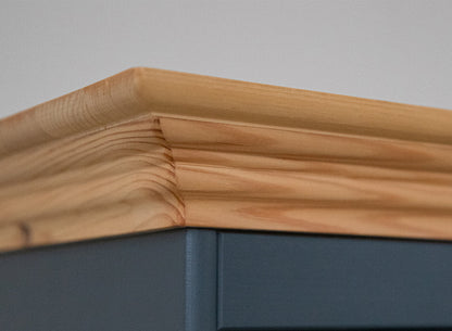 Bologna Elegante Massivholz Nachttisch | Farbe Graphit - Kiefer