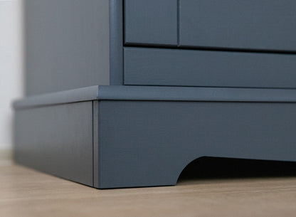 Bologna Elegante Massivholz Kiefer 5 Schubladen Kommode | Farbe Graphit - Eiche
