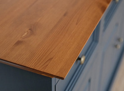 Bologna Elegante Massivholz Kiefer Kommode 4.3 | Farbe Graphit - Eiche