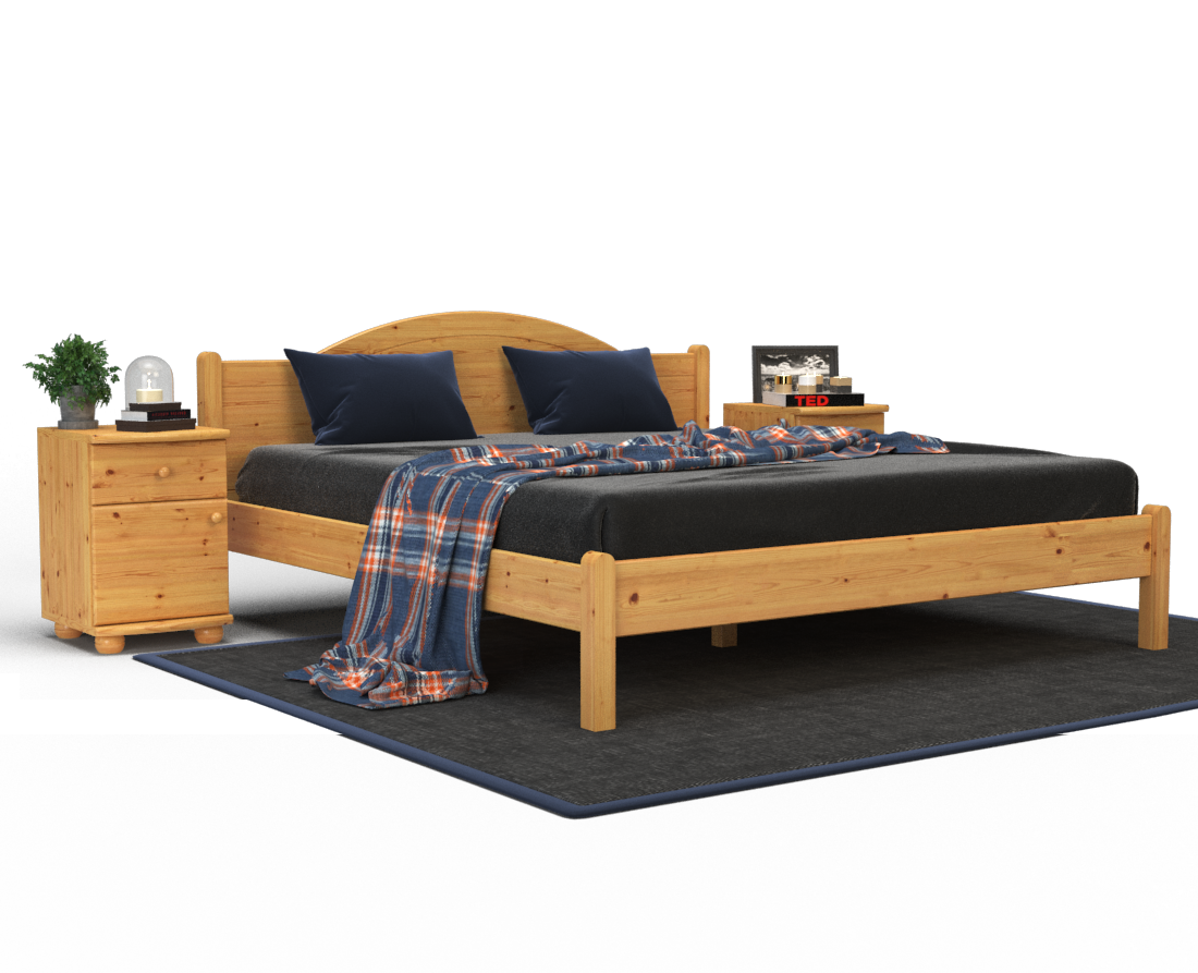 Emilia Kieferbett | Massivholz | Naturholz | 100% Bio-Bett Kiefer Massivholz