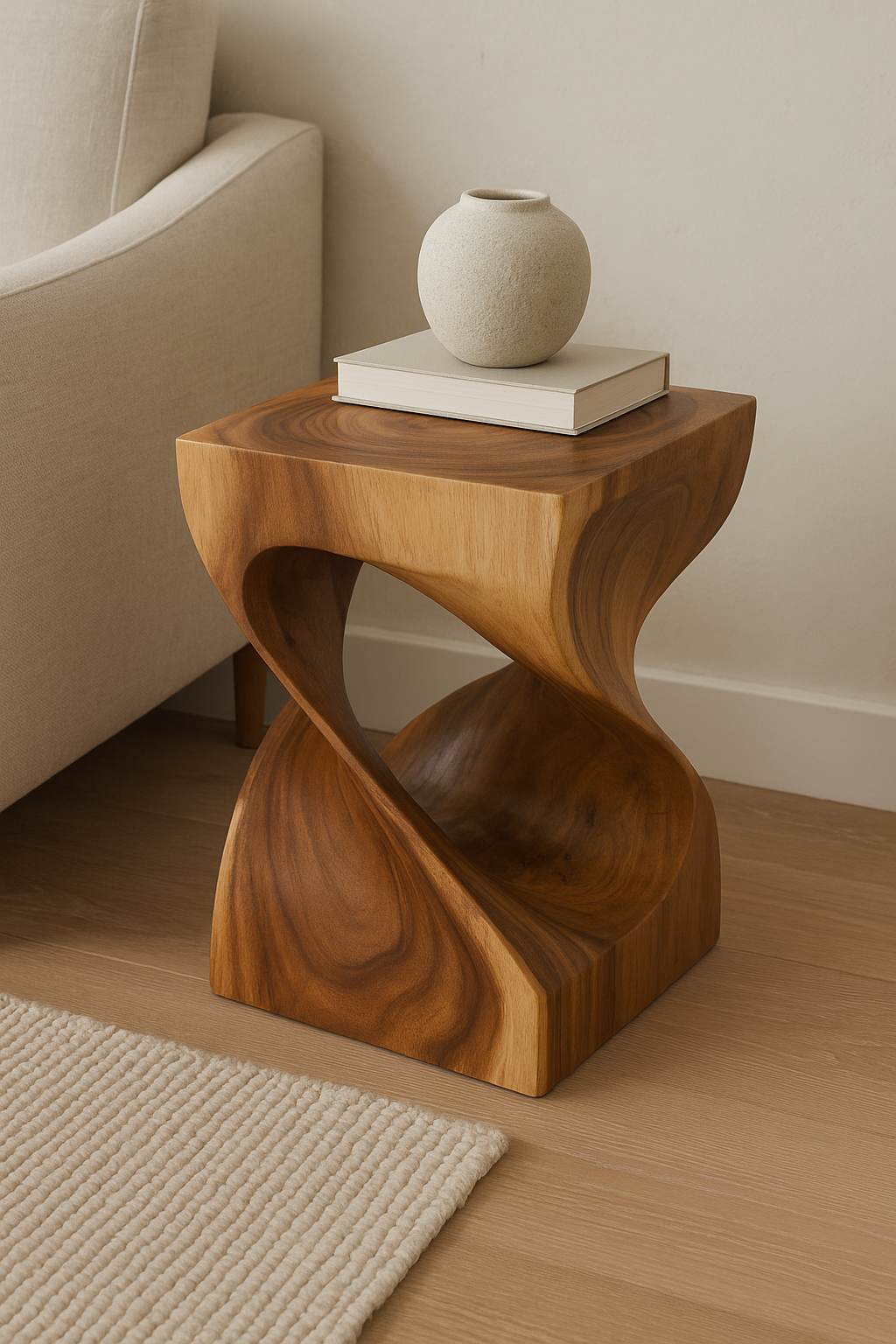 SAMAN HOCKER – Handgefertigter Hocker aus massivem Samanholz FaHome