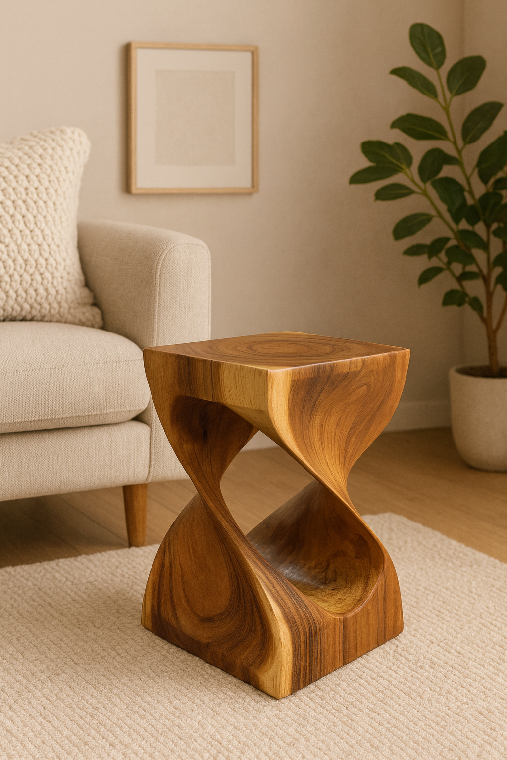 SAMAN HOCKER – Handgefertigter Hocker aus massivem Samanholz FaHome