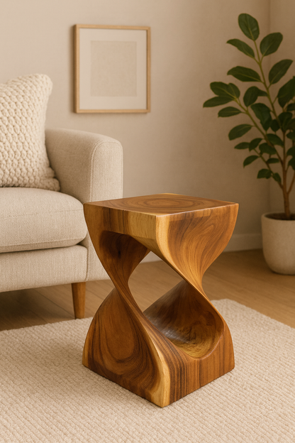 SAMAN HOCKER – Handgefertigter Hocker aus massivem Samanholz FaHome