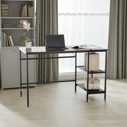 OviedoWork Compact Office Desk mit Seitenregal – 120 cm LinkeHomeStore