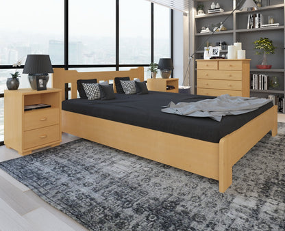 Leo Kieferbett mit Bettkasten | Massivholz | Naturholz | 100% Bio-Bett inkl. Lattenrost Kiefer Massivholz