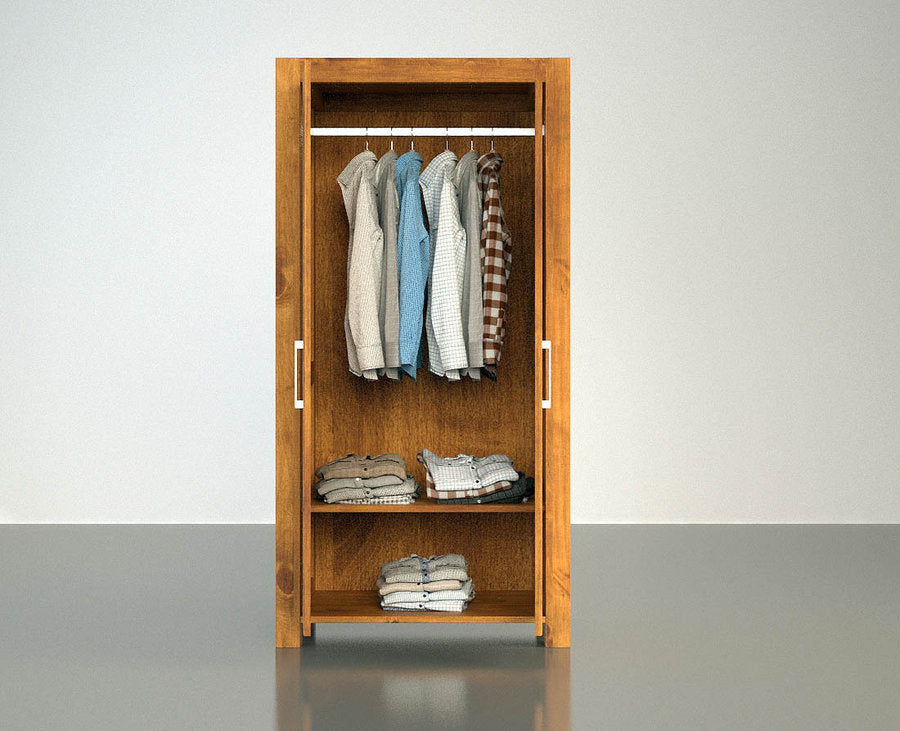 Handgefertigter Kleiderschrank aus Birkenholz – NATURA 90 Kiefer Massivholz