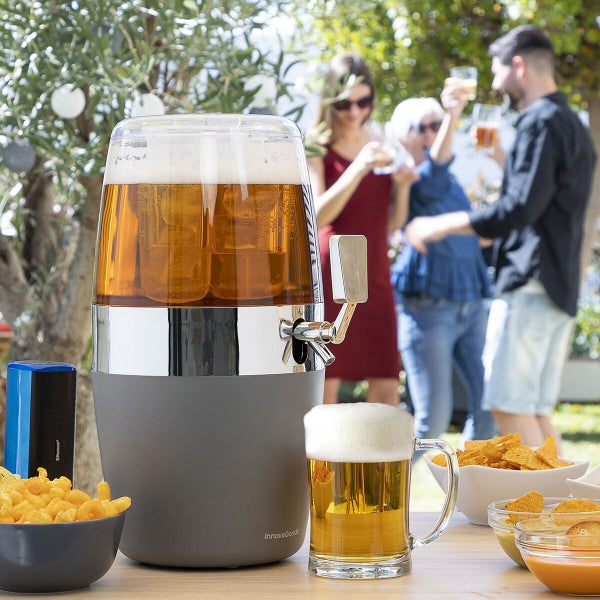 FrostFlow Party-Getränkespender mit Doppel-Eistank – 4L Premium Dispenser LinkeHomeStore