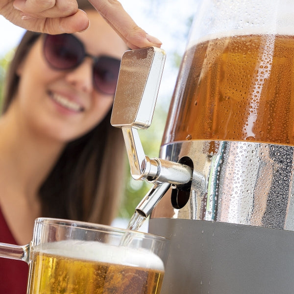 FrostFlow Party-Getränkespender mit Doppel-Eistank – 4L Premium Dispenser LinkeHomeStore
