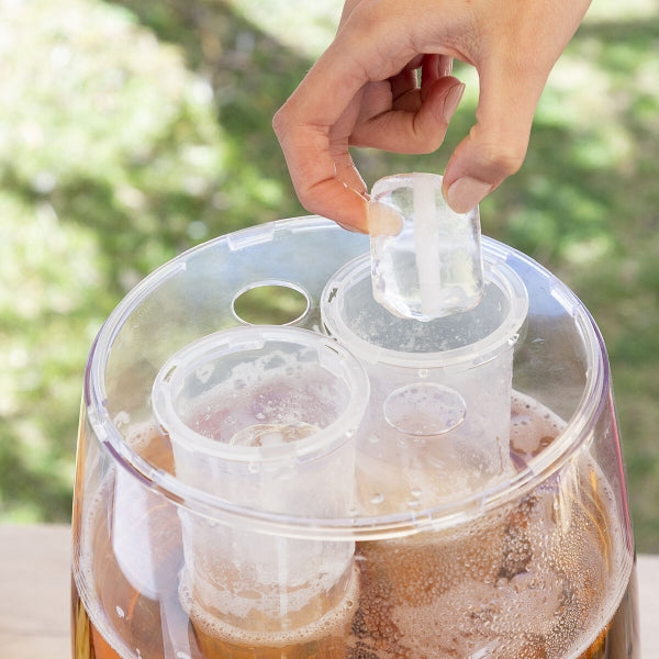 FrostFlow Party-Getränkespender mit Doppel-Eistank – 4L Premium Dispenser LinkeHomeStore