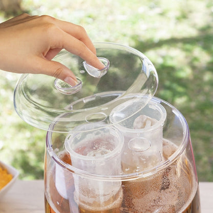 FrostFlow Party-Getränkespender mit Doppel-Eistank – 4L Premium Dispenser LinkeHomeStore