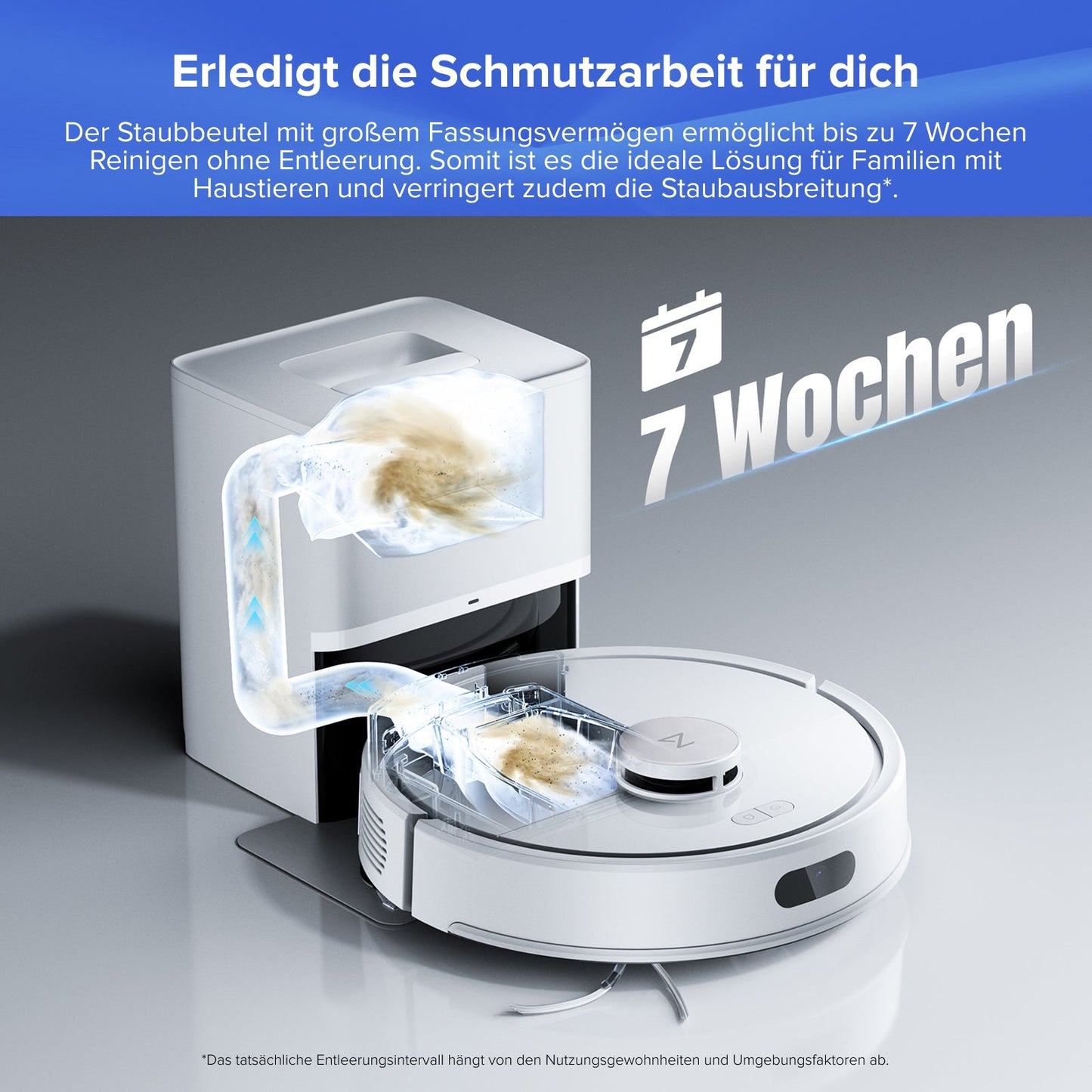 Roborock Q7 L5+ Set Saug- und Wischroboter mit Auto-Entleerungsstation mit zwei zusätzlichen Staubbeuteln
