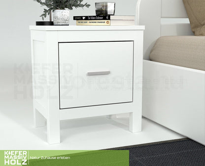 Silage Nachttisch mit Schublade Premium Line | 100% Bio Kiefer Massivholz Kiefer Massivholz