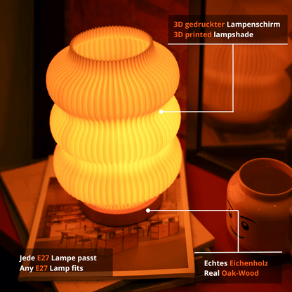 Luma LED Design-Tischlampe – Sanfte Rundungen & Wohlfühllicht Moonou GbR