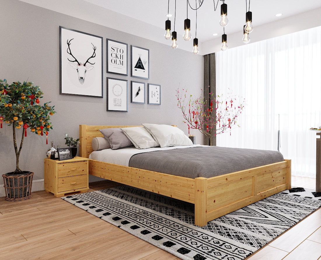 Vanessa Kieferbett | Massivholz | Naturholz | 100% Bio-Bett Kiefer Massivholz